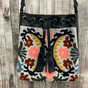 CLEOBELLA FIBER /LEATHER SHOULDER BAG/